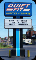 Quiet Fit Muffler & Brake sign